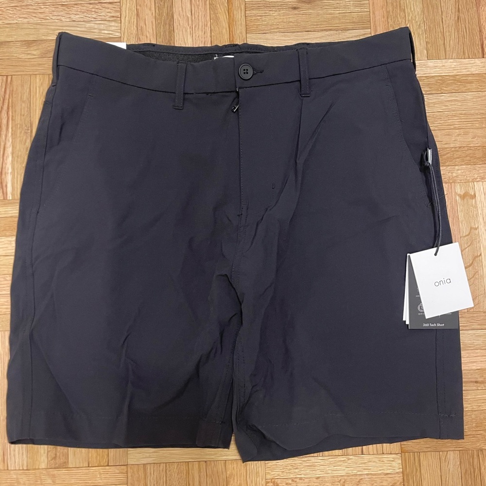 NWT Onia black water repelant stretch tech shorts. Perfect condition